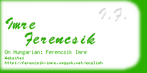 imre ferencsik business card